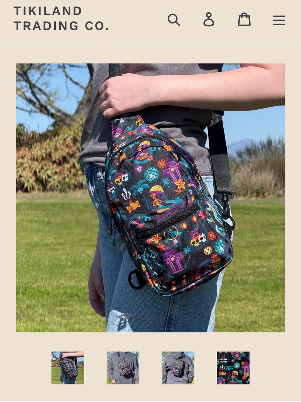 Jeff Granito Tikiland Trading Hula Haunts Custom sling bag